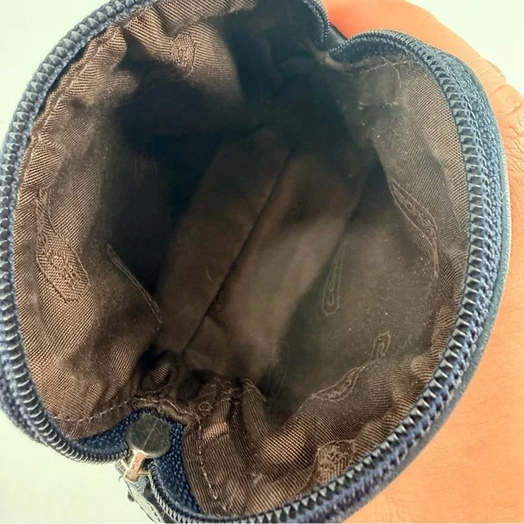 Coach Classic Vintage Dome Blue Leather Legacy Rare Zip Coin Purse Cosmetic Y2K - Picture 2 of 7